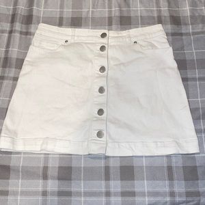 Forever 21 XL white denim button up skirt